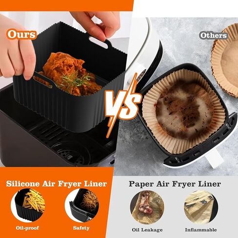 Air Fryer Silicone Liners for Ninja DZ071-3.5qt x2 + 7qt x1- Basket Replacement, Reusable, Dishwasher Safe, BPA Free- Black in Saudi Arabia