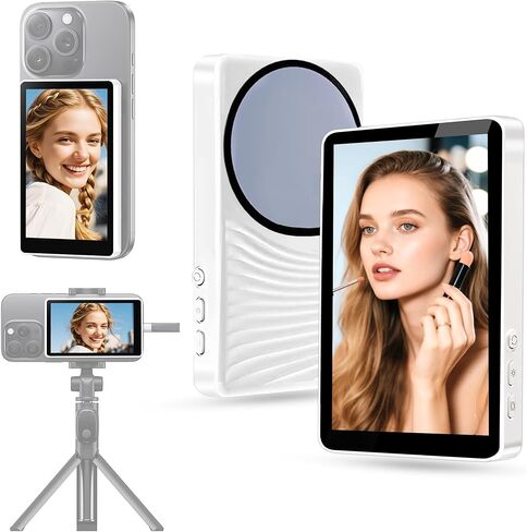 Vlog Selfie Monitor Screen for iPhone/Android, 4K with Magnetic Mount & 36ft Bluetooth Remote, 1800mAh Battery, for Vlogging, TikTok Live, YouTube Streaming in Saudi Arabia