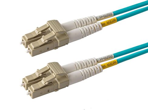 SpeedyFiberTX - 1-Pack 200 Feet Multimode 40G 100G OM4 50/125 Fiber Patch Cable, Duplex LC to LC, Slim Aqua Fire Retardant Plenum OFNP Cable Jacket in Saudi Arabia