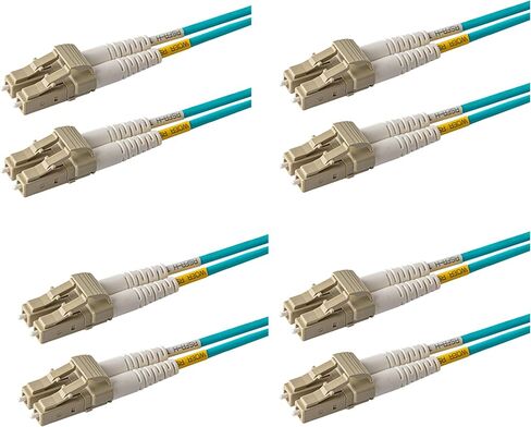 SpeedyFiberTX - 1-Pack 200 Feet Multimode 40G 100G OM4 50/125 Fiber Patch Cable, Duplex LC to LC, Slim Aqua Fire Retardant Plenum OFNP Cable Jacket in Saudi Arabia