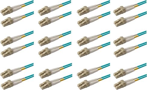 SpeedyFiberTX - 1-Pack 200 Feet Multimode 40G 100G OM4 50/125 Fiber Patch Cable, Duplex LC to LC, Slim Aqua Fire Retardant Plenum OFNP Cable Jacket in Saudi Arabia