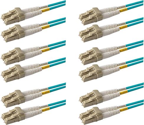 SpeedyFiberTX - 1-Pack 200 Feet Multimode 40G 100G OM4 50/125 Fiber Patch Cable, Duplex LC to LC, Slim Aqua Fire Retardant Plenum OFNP Cable Jacket in Saudi Arabia