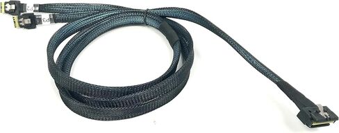 Low Profile SlimSAS Strait 8i to SlimSAS SFF-8654 4i Lane x2-Port Y-Cable - 500mm, High-Speed SlimSAS Lane x2-Port Cable, Durable and Reliable, Ideal for Compact Systems, Easy Installation in Saudi Arabia