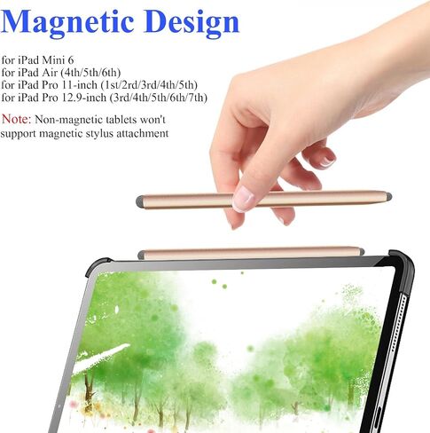 قلم 2-in-1 القلم لللمس مع مغناطيسي ، Kenkor 2PCS القلم اللوحي لأبل ipad/mini/mini/pro/iphone/android/huawei/samsung/galaxy جميع أجهزة الشاشة التي تعمل باللمس العالمي (أسود/ذهبي) in Kuwait