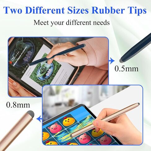 قلم 2-in-1 القلم لللمس مع مغناطيسي ، Kenkor 2PCS القلم اللوحي لأبل ipad/mini/mini/pro/iphone/android/huawei/samsung/galaxy جميع أجهزة الشاشة التي تعمل باللمس العالمي (أسود/ذهبي) in Kuwait