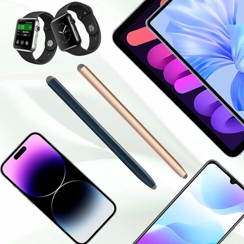 قلم 2-in-1 القلم لللمس مع مغناطيسي ، Kenkor 2PCS القلم اللوحي لأبل ipad/mini/mini/pro/iphone/android/huawei/samsung/galaxy جميع أجهزة الشاشة التي تعمل باللمس العالمي (أسود/ذهبي) in Kuwait