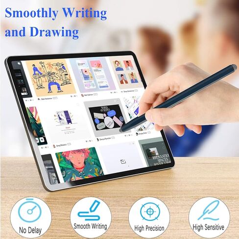 قلم 2-in-1 القلم لللمس مع مغناطيسي ، Kenkor 2PCS القلم اللوحي لأبل ipad/mini/mini/pro/iphone/android/huawei/samsung/galaxy جميع أجهزة الشاشة التي تعمل باللمس العالمي (أسود/ذهبي) in Kuwait