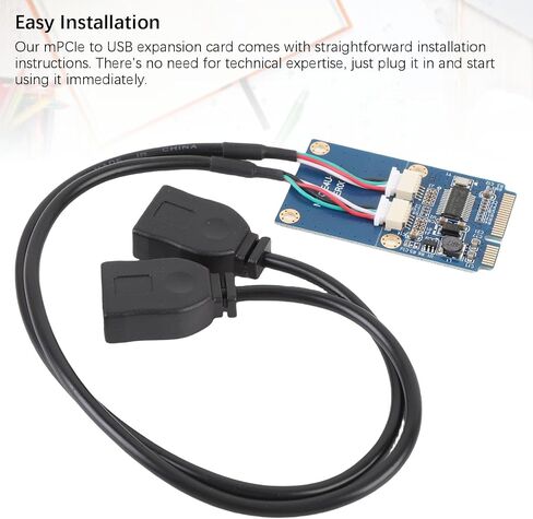 Tangxi Mini PCI E to USB Riser Card, MPCIE to Double USB 2.0 Expansion Card, High Speed Data Transmission, Easy to Install and Convenient to Use in Saudi Arabia