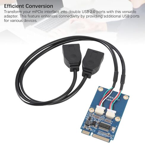Tangxi Mini PCI E to USB Riser Card, MPCIE to Double USB 2.0 Expansion Card, High Speed Data Transmission, Easy to Install and Convenient to Use in Saudi Arabia
