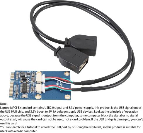 Tangxi Mini PCI E to USB Riser Card, MPCIE to Double USB 2.0 Expansion Card, High Speed Data Transmission, Easy to Install and Convenient to Use in Saudi Arabia