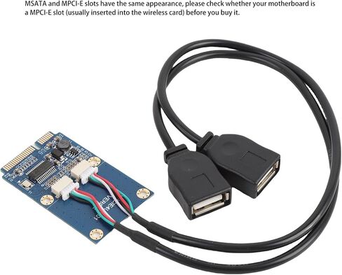 Tangxi Mini PCI E to USB Riser Card, MPCIE to Double USB 2.0 Expansion Card, High Speed Data Transmission, Easy to Install and Convenient to Use in Saudi Arabia