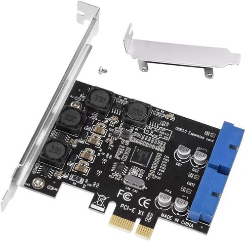 PCIE to Internal 19-Pin Header USB3.0 Expansion Card Up to 5Gbps Data Transfer Support PCI-E X1 X4 X8 X16 for Desktop PC in Saudi Arabia