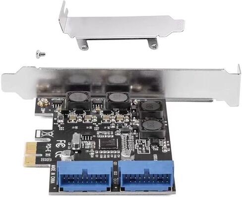 PCIE to Internal 19-Pin Header USB3.0 Expansion Card Up to 5Gbps Data Transfer Support PCI-E X1 X4 X8 X16 for Desktop PC in Saudi Arabia
