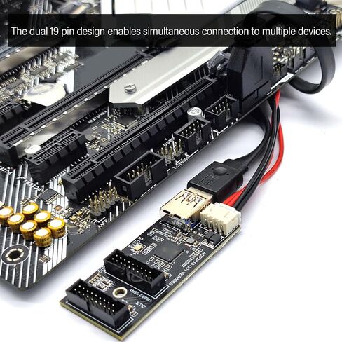 TANGXI USB 3.2 إلى بطاقة توسيع مزدوجة 19Pin ، رأس PCIE USB 3.2 Gen1 5GBPS PLANE HEADER مع موصل 19PIN مزدوج ، لخليج حالة الكمبيوتر الأمامي in Saudi Arabia