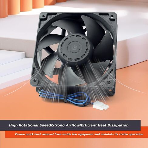 2 Pack XY-12038B2H High Air Volume EC-Fan fit for hte12038d Fan 110V-220V 0.06A 50/60HZ 12CM 120×120×38mm for Ice Maker Cabinet Cooling in Saudi Arabia