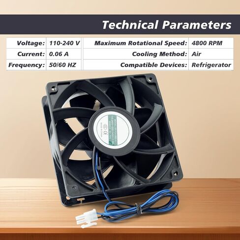 2 Pack XY-12038B2H High Air Volume EC-Fan fit for hte12038d Fan 110V-220V 0.06A 50/60HZ 12CM 120×120×38mm for Ice Maker Cabinet Cooling in Saudi Arabia
