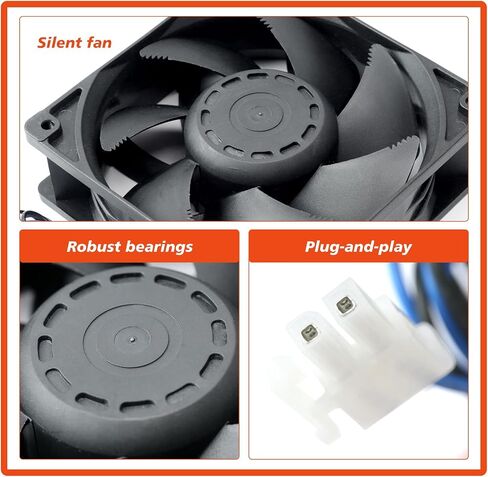 2 Pack XY-12038B2H High Air Volume EC-Fan fit for hte12038d Fan 110V-220V 0.06A 50/60HZ 12CM 120×120×38mm for Ice Maker Cabinet Cooling in Saudi Arabia