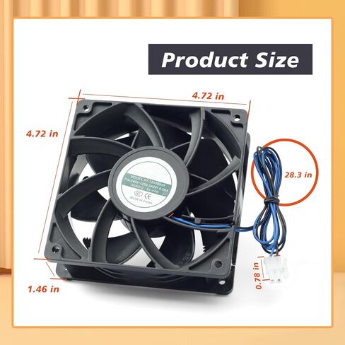 2 Pack XY-12038B2H High Air Volume EC-Fan fit for hte12038d Fan 110V-220V 0.06A 50/60HZ 12CM 120×120×38mm for Ice Maker Cabinet Cooling in Saudi Arabia