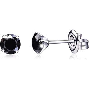 Titanium Earrings, Hypoallergenic for Sensitive Ears Brilliant Cut Simulated Diamond 5mm Cubic Zirconia Stud Earrings for Girls Women Men