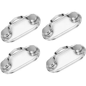2 Pack Magnetic Eyeglass Holder, Sunglasses Holder, Name tag Badge Holder, ID Badge for Men and Women for Clothes & Shirt (Black + Silver)