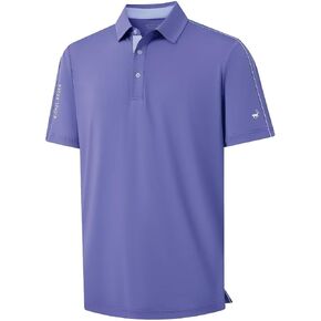 Polo Shirts for Men Short Sleeve Dry Fit Moisture Wicking Solid Casual Sports Performance Collared Mens Golf Shirt