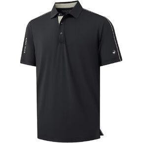 Polo Shirts for Men Short Sleeve Dry Fit Moisture Wicking Solid Casual Sports Performance Collared Mens Golf Shirt