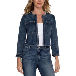 Liverpool Women's Jacket with Braid Detail Stretch Denim