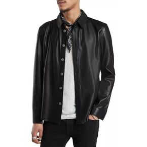 John Varvatos Men's Travis Leather Shirt Jacket