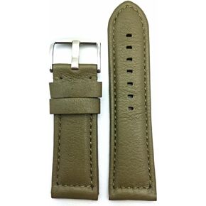 26mm Green Leather Watchband Compatible with Panerai Watch | Soft, Smooth, Medium Padded Replacement Watchstrap Bracelet that brings to Any Watch (Mens Standard Length)