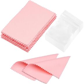 28 Pcs Silver Polishing Cloths, 40 Pcs (2.4 mil) Small Plastic Bags, Clear Small Plastic Bags and Jewelry Polishing Cloths, Gifts for Men and Women for Jewelry, Rings, Necklaces.