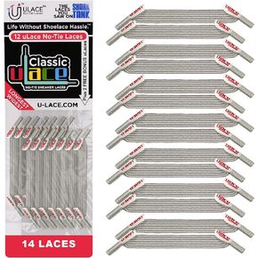 uLace Classic No-Tie Shoelaces - Elastic Shoe Laces for Sneakers | Stretchy, Elastic Laces | Easy Installation - 14 Laces
