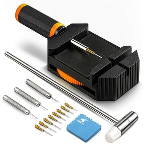 Watch Link Removal Kit, Resizing Tool for Bracelet Adjustment & Replacement, Pin Remover for Sizing Strap, Watch Adjuster, Hammer for Watch Repair, Adjust Band, with User Manual, Punches