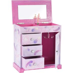 Jewelkeeper Jewelry Box for Girls with 3 Drawers, Princess Jewelry Boxes, Dance of the Sugar Plum Fairy and Spinning Princess Doll, Girls Gifts