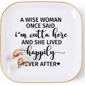 Bow Jewelry Tray Ceramic Trinket Dish for Rings Earrings Necklaces Bracelet Watch Keys, Ring Dish Plate Key Bowl Room Decor Aesthetic Vanity Perfume Tray, Gifts for Women, 6.69"