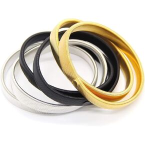 Coolrunner 6 Pcs Anti-Slip Elastic Shirt Sleeve Holders Metal Armbands for Band Stretch Garters