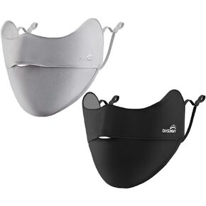 2 Pack Breathable UV Face Covering UPF 50+ Women Eye Sun Protection Mask Sunscreen Sports Face Cover SLN3M072