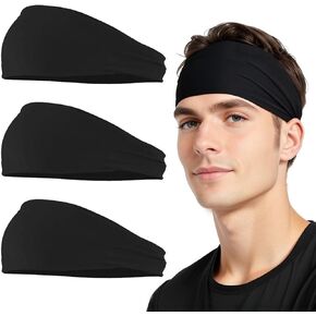Yoga Headbands for Women, Non Slip Elastic Sweat Hairbands, Solid Color Head Accessories Headscarves Hair Hoop, Sweat-Absorbing Hairbands for Sports, Fitness, Running