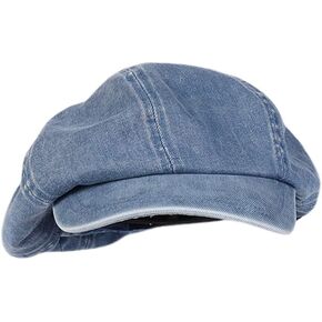 Unisex Japanese Oversized Denim Cotton Newsboy Hats Vintage Unisex Paperboy Painter Beret Cap