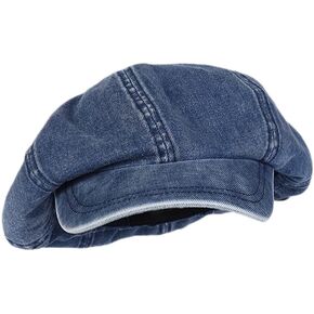 Unisex Japanese Oversized Denim Cotton Newsboy Hats Vintage Unisex Paperboy Painter Beret Cap in Kuwait