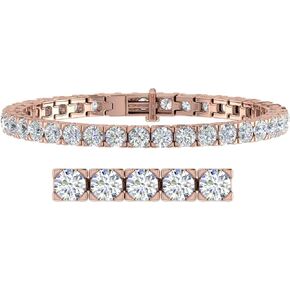 FINEROCK 8 to 12 Carat Diamond Tennis Bracelet in 14K Gold (7 Inch) - IGI Certified