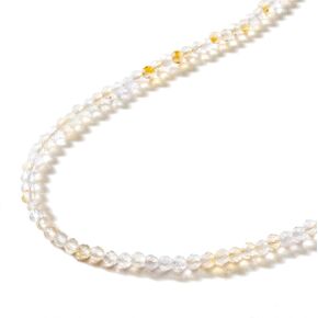 KALIFANO Faceted Gemstone 31" Necklace/Multi Wrap Bracelet with 3mm Natural Beads - AAA+ Genuine Handcrafted Versatile Crystal Jewelry