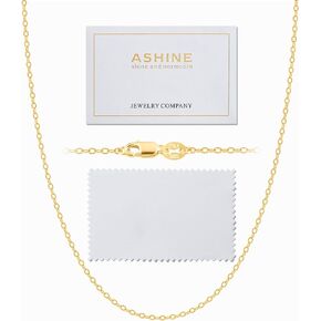 925 Sterling Silver & 14K Gold Pleated Strong Lobster Clasp 1.5mm Italian Chain Necklace - Availble in 16, 18, 20, 22, 24, 26, 30 Inches