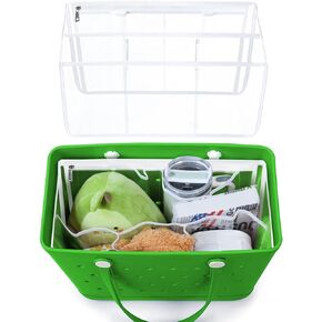 Clear Beach Bag Organizer Accessories Compatible with Bogg Bag X Large Size, Insert Divider Pouch Zipper for Bags, 5 Pocekets, Original Your Bag and Divide