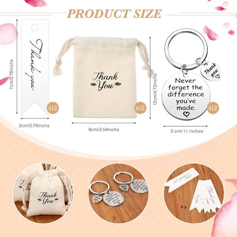 Yinkin 36 Pcs Employee Appreciation Gift for Coworker Thank You Gifts Bulk Keychain with Drawstring Bags and Cards in Saudi Arabia