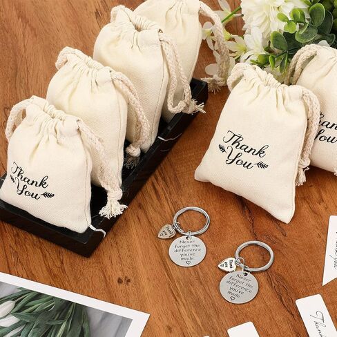 Yinkin 36 Pcs Employee Appreciation Gift for Coworker Thank You Gifts Bulk Keychain with Drawstring Bags and Cards in Saudi Arabia