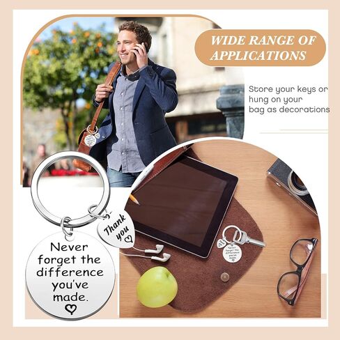 Yinkin 36 Pcs Employee Appreciation Gift for Coworker Thank You Gifts Bulk Keychain with Drawstring Bags and Cards in Saudi Arabia