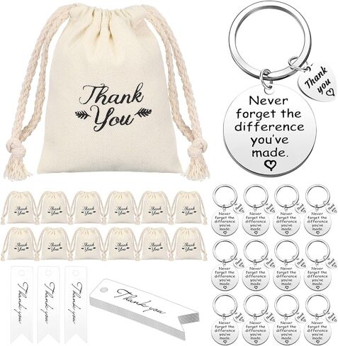 Yinkin 36 Pcs Employee Appreciation Gift for Coworker Thank You Gifts Bulk Keychain with Drawstring Bags and Cards in Saudi Arabia