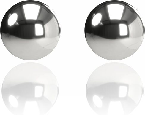 Sterling Silver Ball Stud Earrings, Water Resistant, Rhodium Plated over Sterling Silver in Saudi Arabia