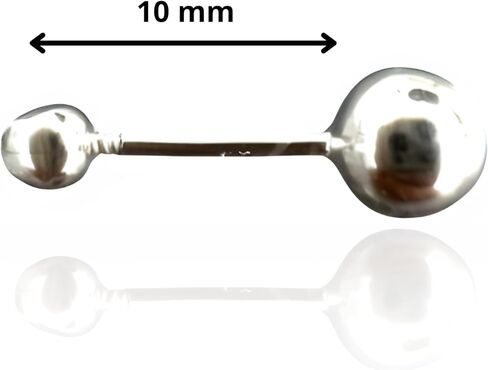 Sterling Silver Ball Stud Earrings, Water Resistant, Rhodium Plated over Sterling Silver in Saudi Arabia