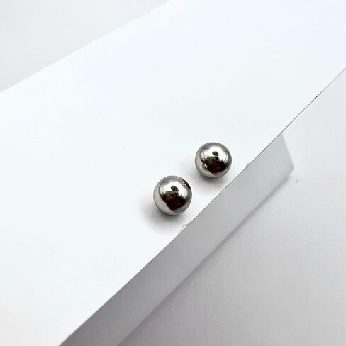 Sterling Silver Ball Stud Earrings, Water Resistant, Rhodium Plated over Sterling Silver in Saudi Arabia